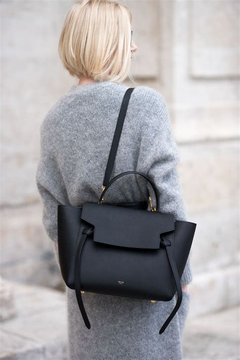 celine belt bag black leather|Celine belt bag street style.